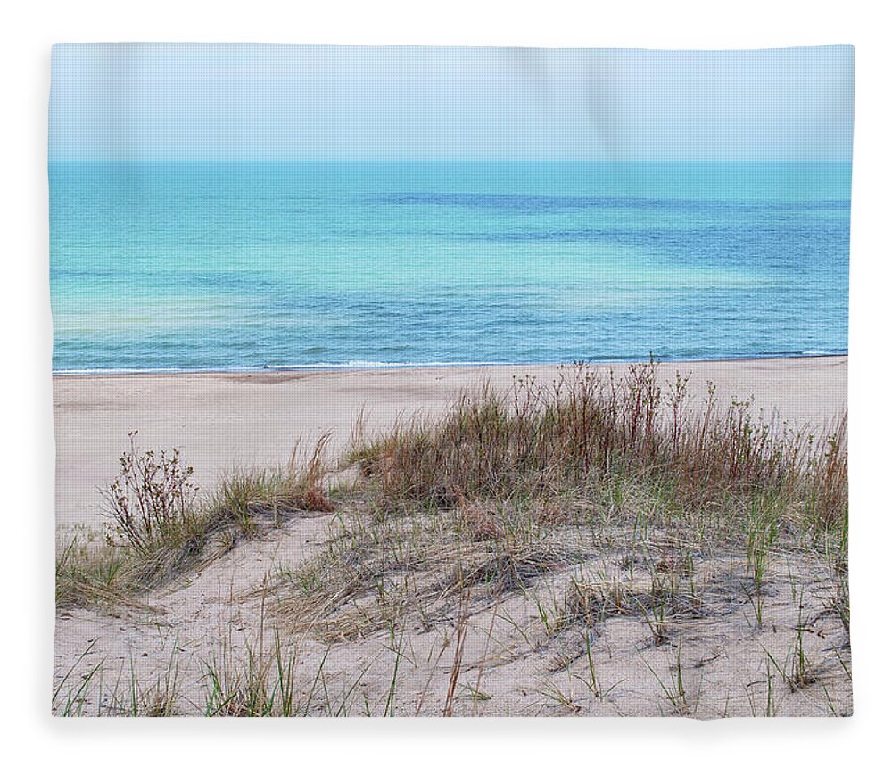 Indiana Dunes National Lakeshore Fleece Blanket featuring the photograph Indiana Dunes National Lakeshore Evening by Kyle Hanson
