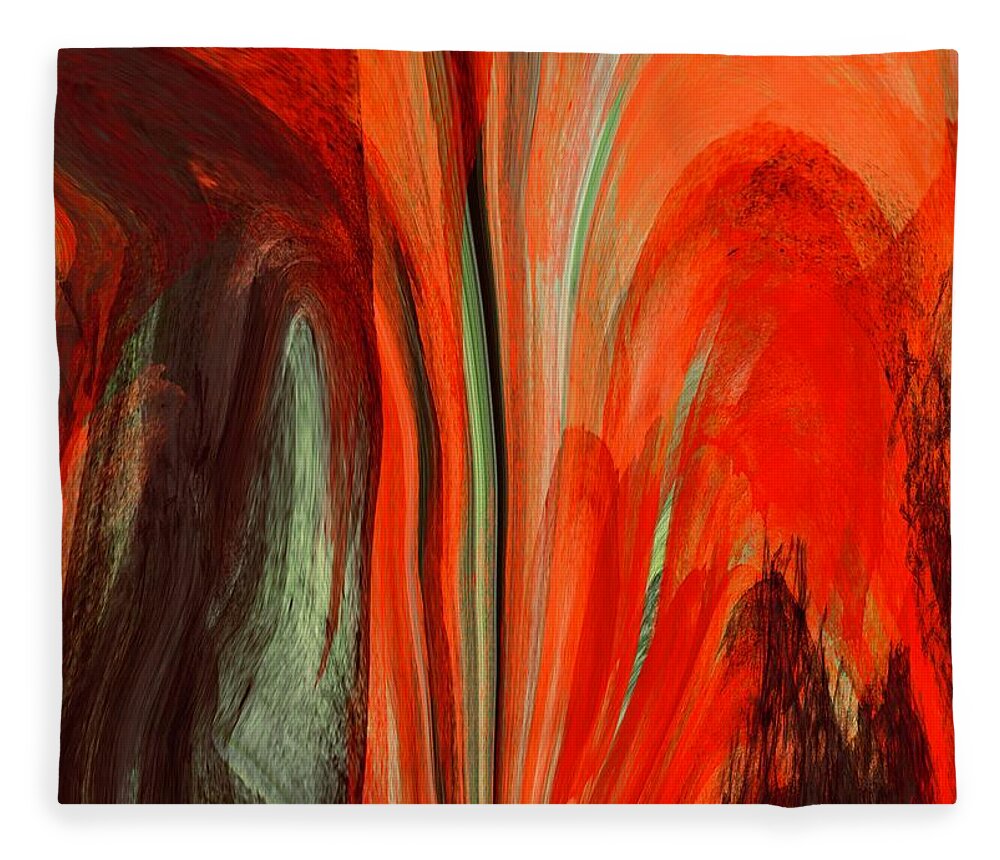 Vibrant Colourful Artwork Fleece Blanket featuring the digital art Inferno by Elaine Rose Hayward