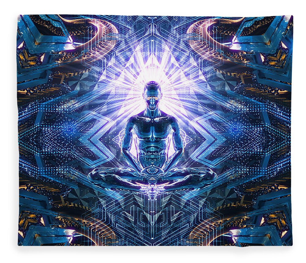 Yoga Fleece Blanket featuring the digital art Insight by Filip Zaruba