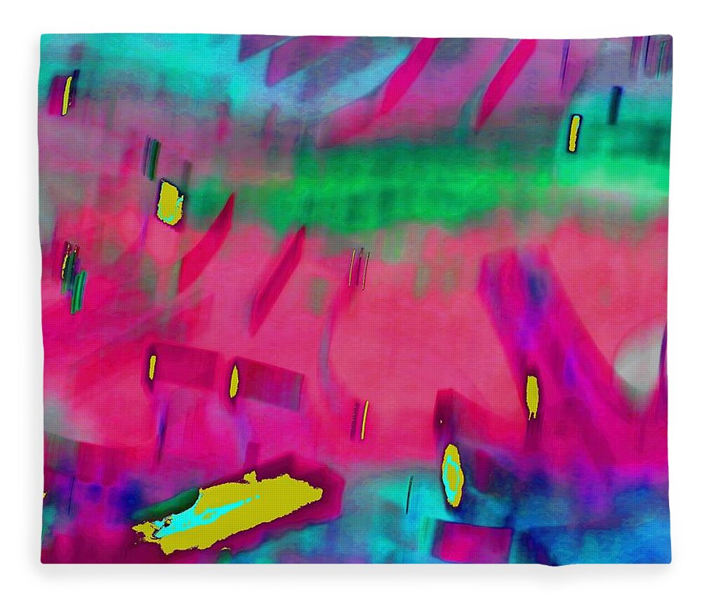 Abstract Fleece Blanket featuring the digital art Inspired by Chagall by T Oliver