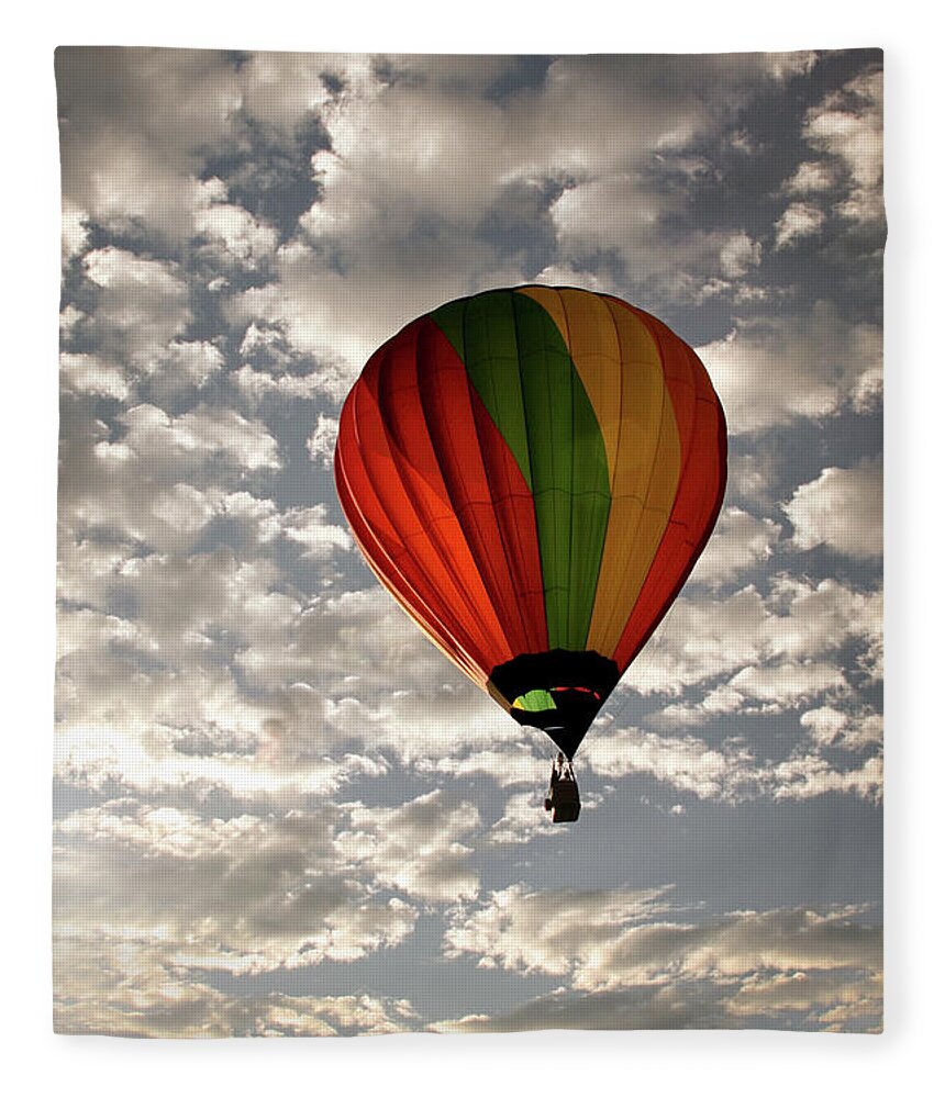 Hot Air Balloon Fleece Blanket featuring the photograph Into the Sky by Neala McCarten