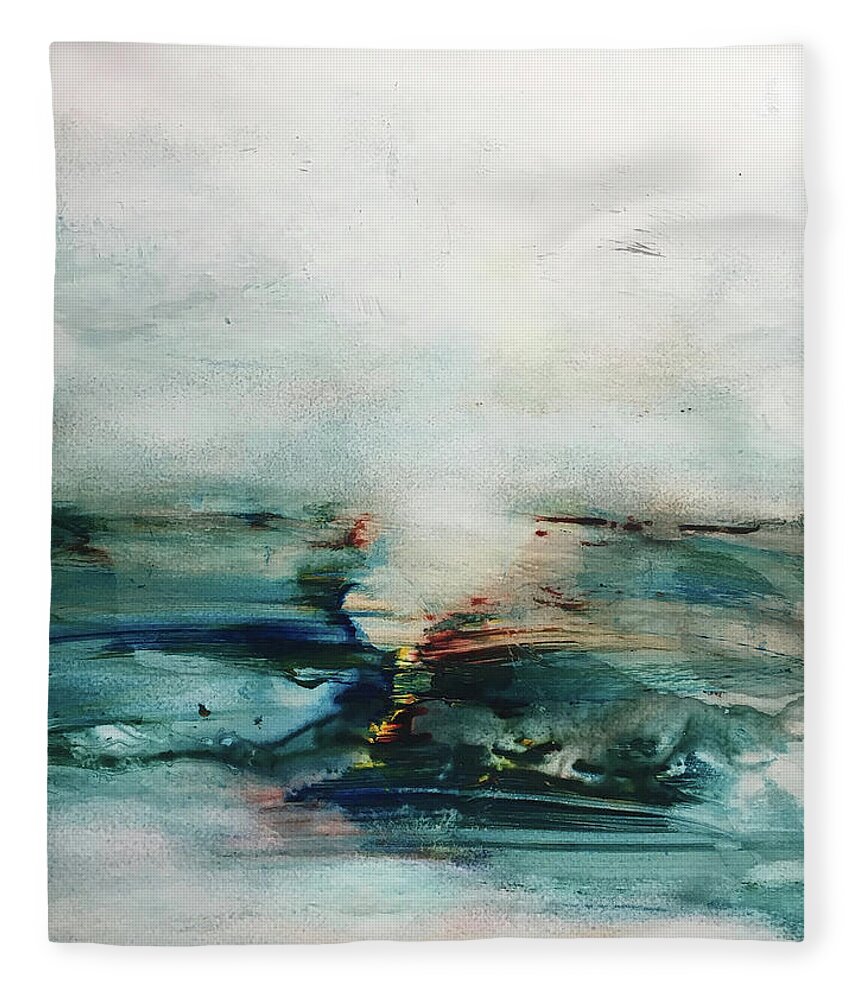 Abstract Art Fleece Blanket featuring the painting Intonation Resolves by Rodney Frederickson