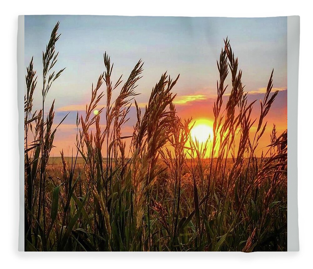 Iphonography Fleece Blanket featuring the photograph Iphonography Sunset 5 by Julie Powell