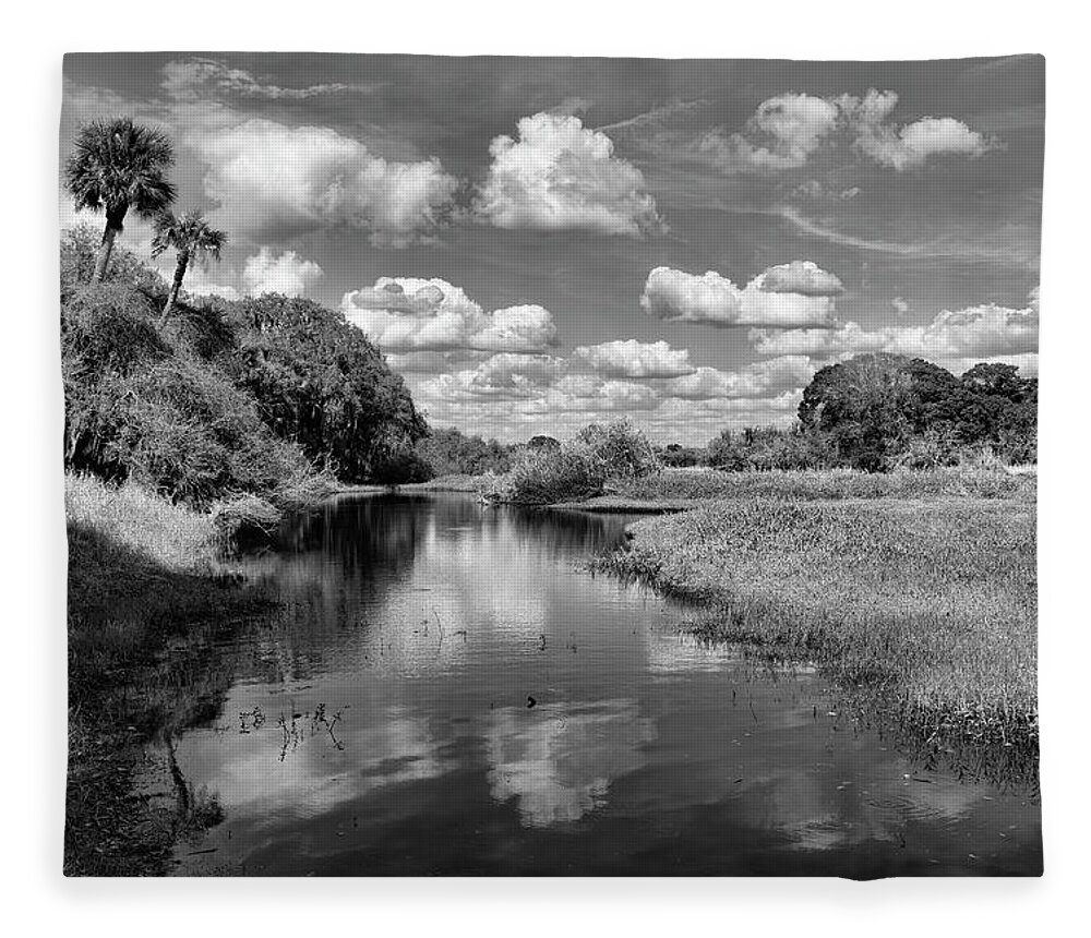 Water Fleece Blanket featuring the photograph Island in the River by Robert Wilder Jr