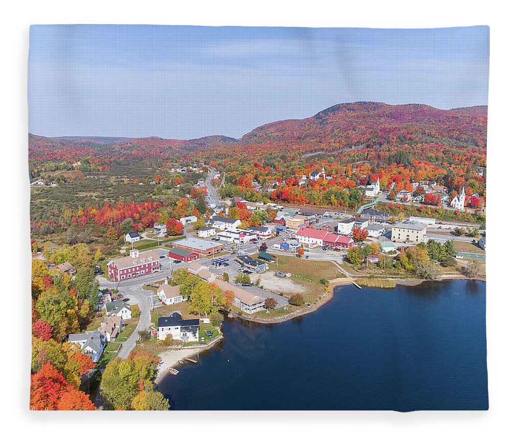 Bvt Fleece Blanket featuring the photograph Island Pond Vermont October 2020 by John Rowe