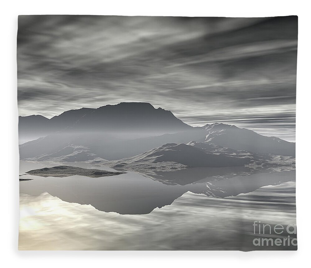 Digital Art Fleece Blanket featuring the digital art Isle of Serenity by Phil Perkins