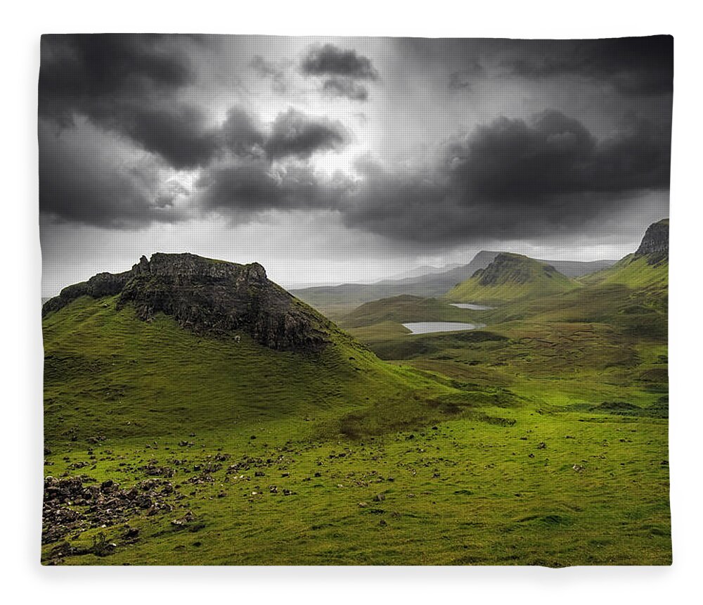 Landscape Fleece Blanket featuring the photograph Isle of Skye -Quiraing by Philippe Sainte-Laudy