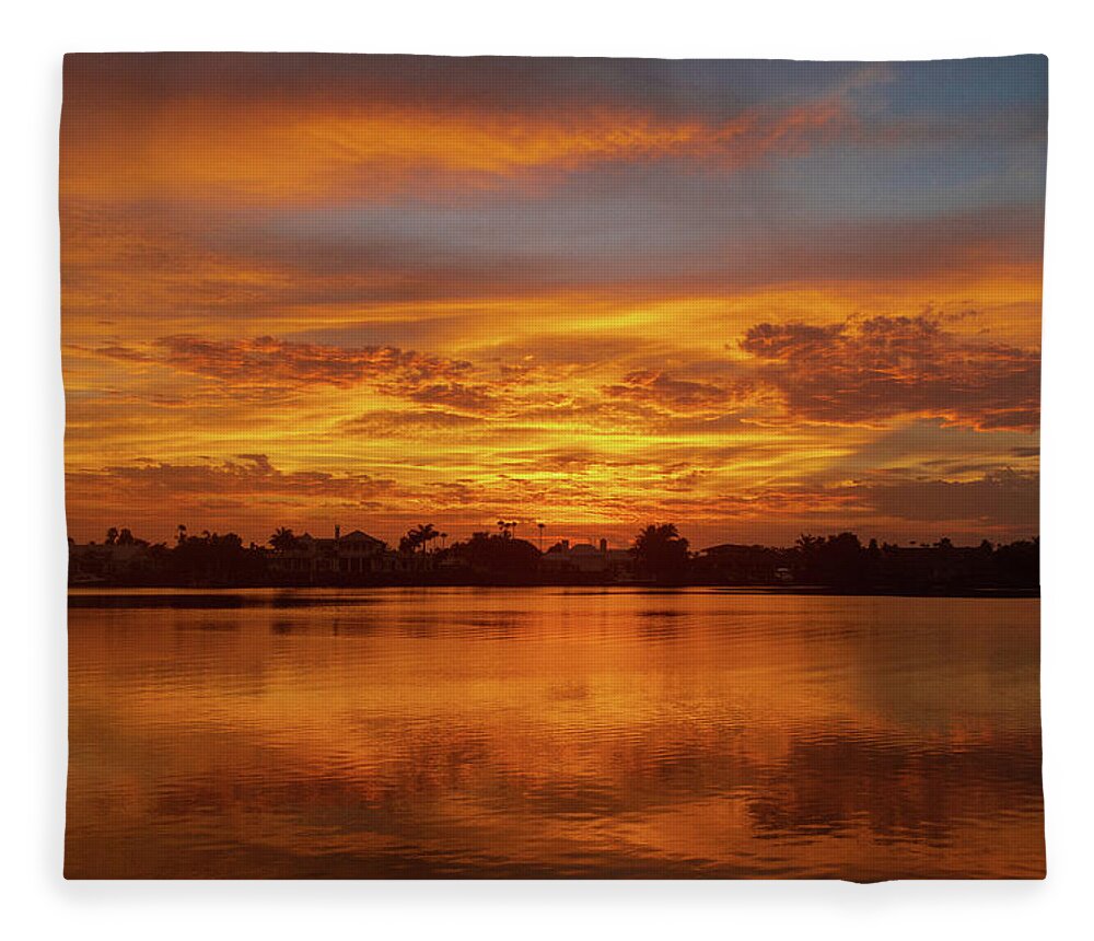 Sunset Fleece Blanket featuring the photograph Isle Way Sunset by Blair Damson