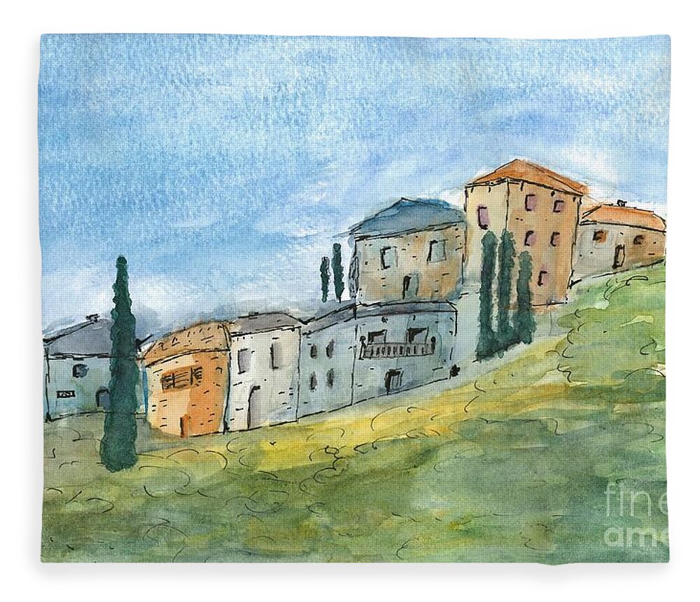 Water Fleece Blanket featuring the painting Italiano by Loretta Coca