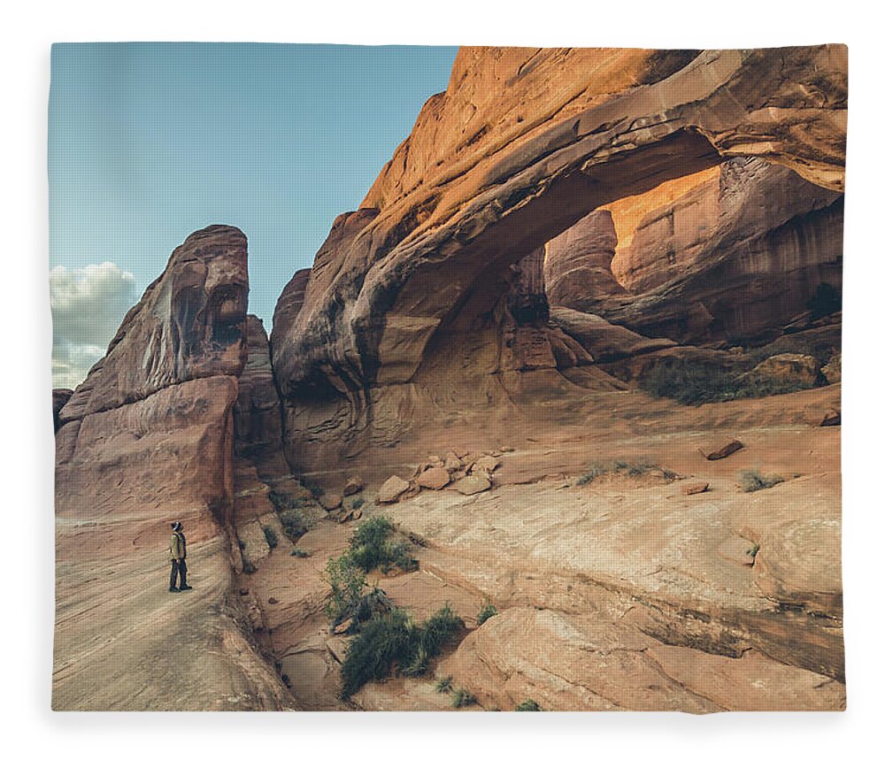 Desert Fleece Blanket featuring the photograph It's Good to Feel Small by Margaret Pitcher