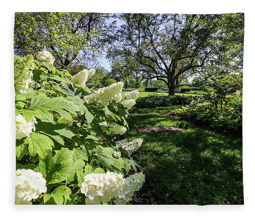 Garden Fleece Blanket featuring the photograph Jackson Park Garden #1 by Britten Adams