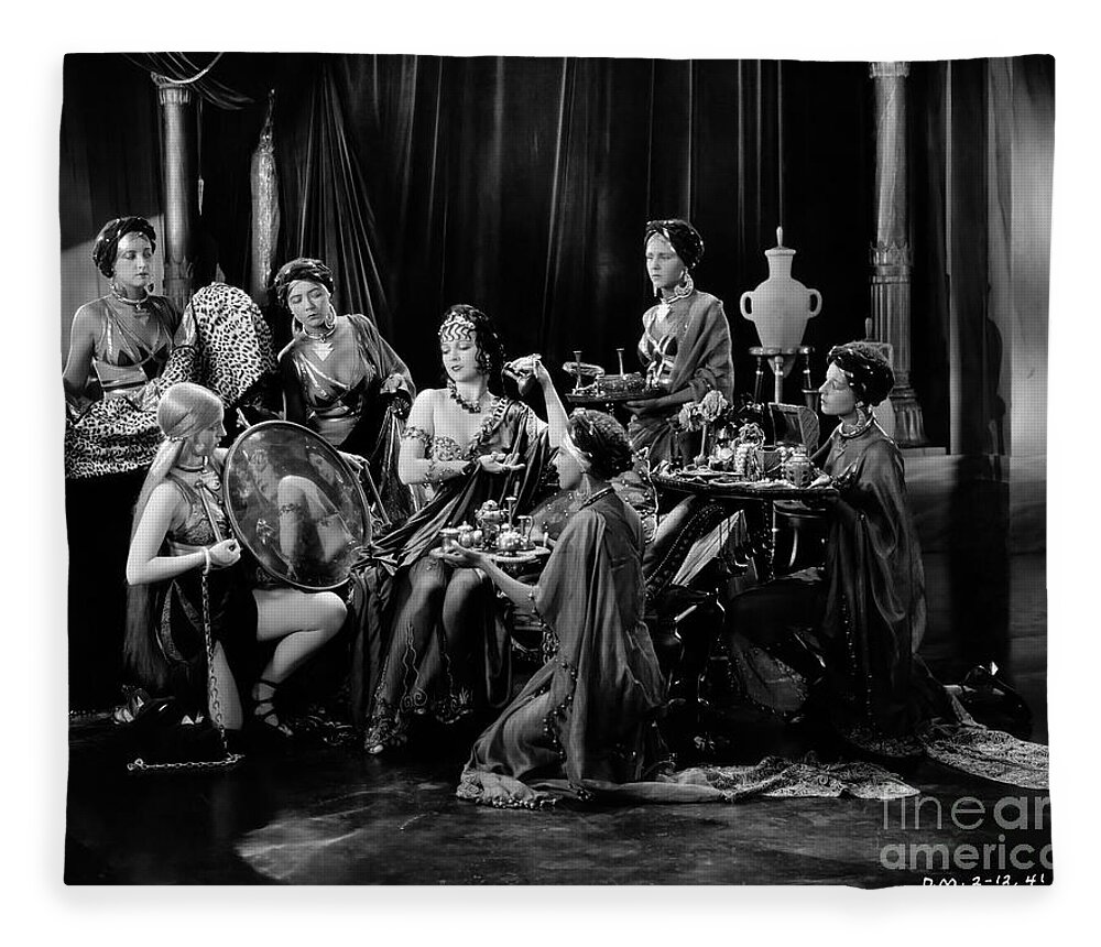 Harem Fleece Blanket featuring the photograph Jacqueline Logan in King of Kings 1927 by Sad Hill - Bizarre Los Angeles Archive