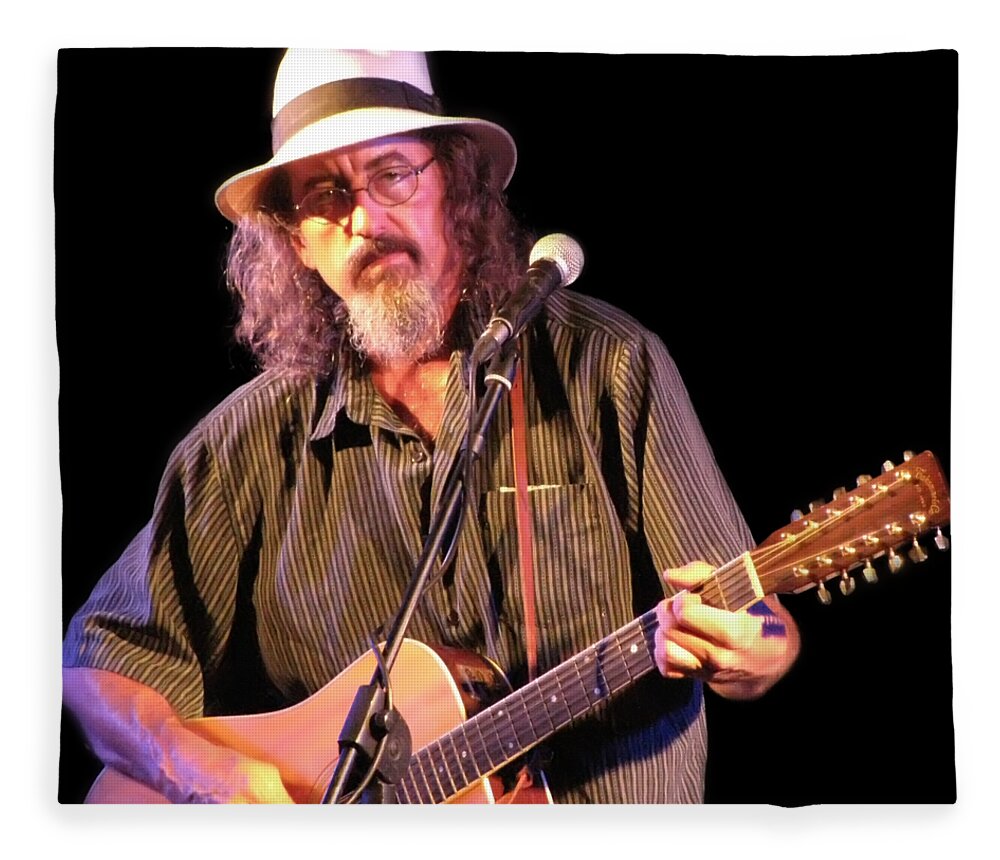 T-shirt Fleece Blanket featuring the photograph James McMurtry Live on Stage by Micah Offman