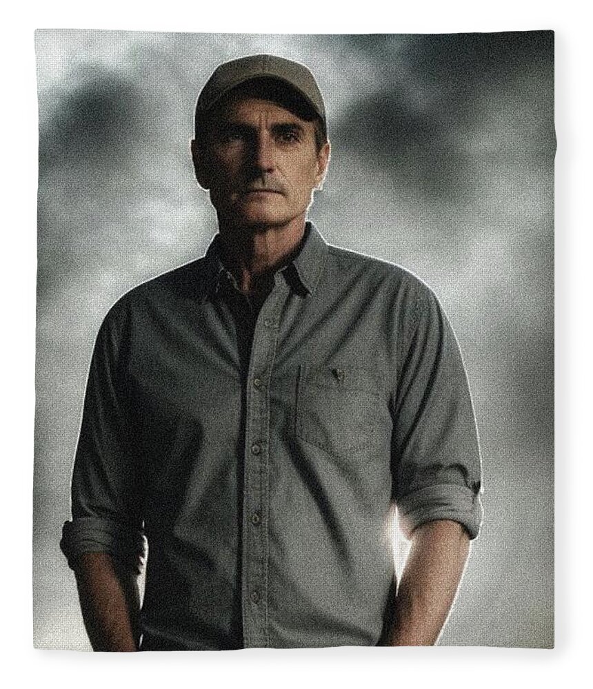 James Fleece Blanket featuring the photograph James Taylor, Music Legend by Esoterica Art Agency
