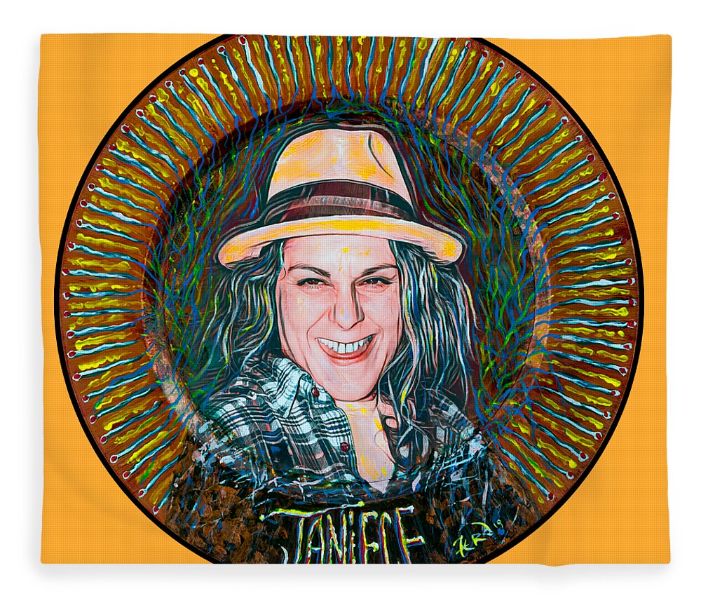 Artwork Fleece Blanket featuring the mixed media Janiece Senn by Robert FERD Frank