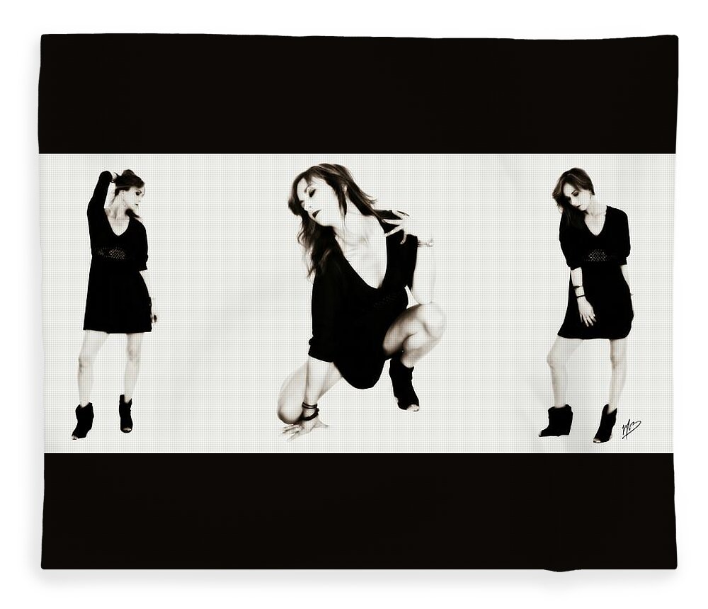 Contemporary Fleece Blanket featuring the digital art Jenn 4 by Mark Baranowski