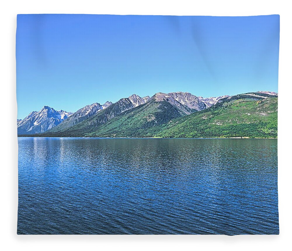 Jenny Lake Grand Teton Fleece Blanket featuring the photograph Jenny Lake by Joe Granita