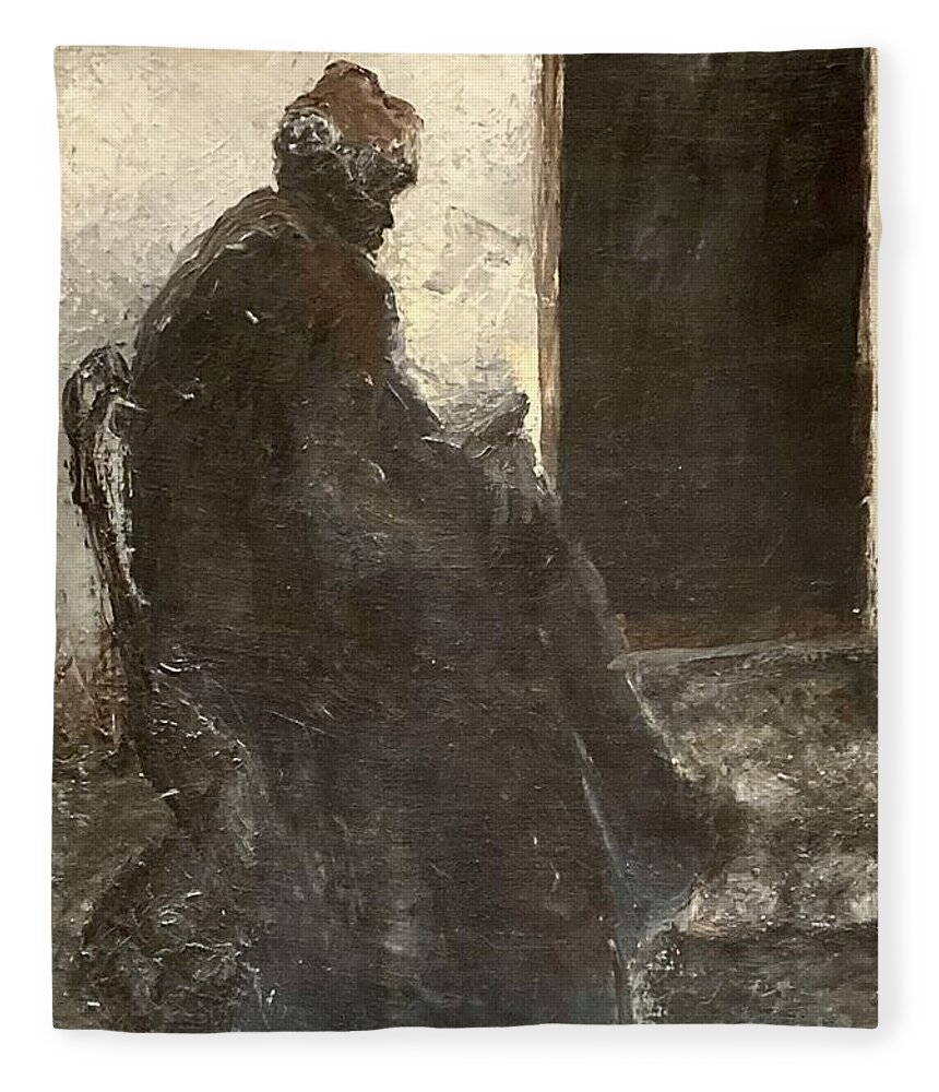 Figure Fleece Blanket featuring the painting Jerusalem Elder by David Euler