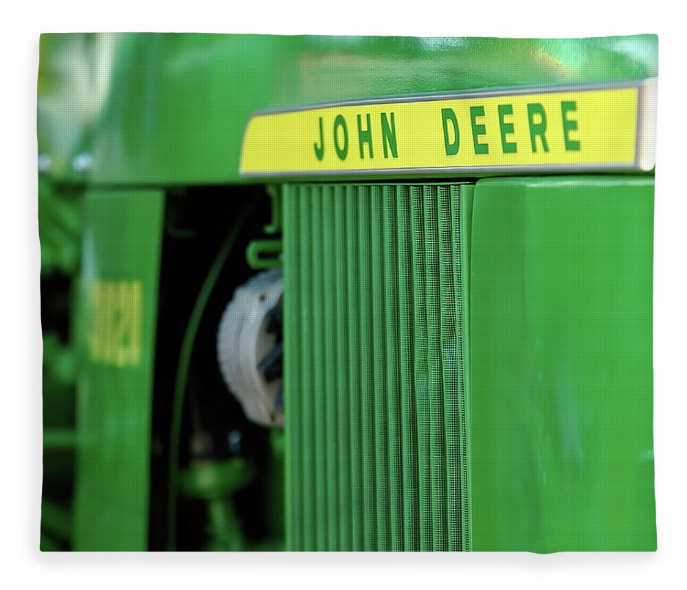 John Deere Fleece Blanket featuring the photograph John Deere 3020 by Lens Art Photography By Larry Trager