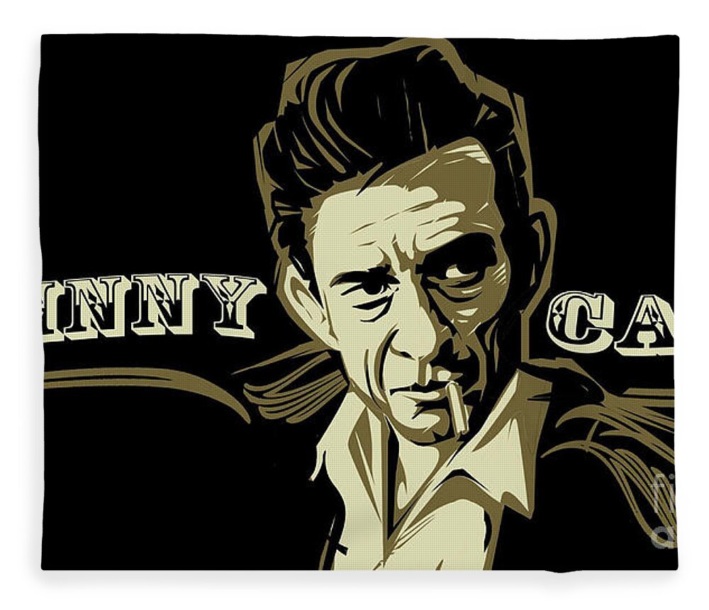 Johnny Fleece Blanket featuring the photograph Johnny Cash by Action