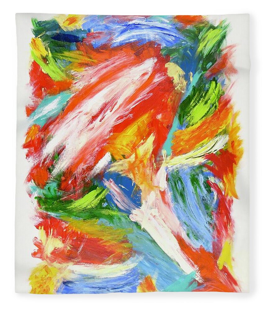 Abstract Expressionism Fleece Blanket featuring the painting Joie de Vivre No. 2 by J Loren Reedy