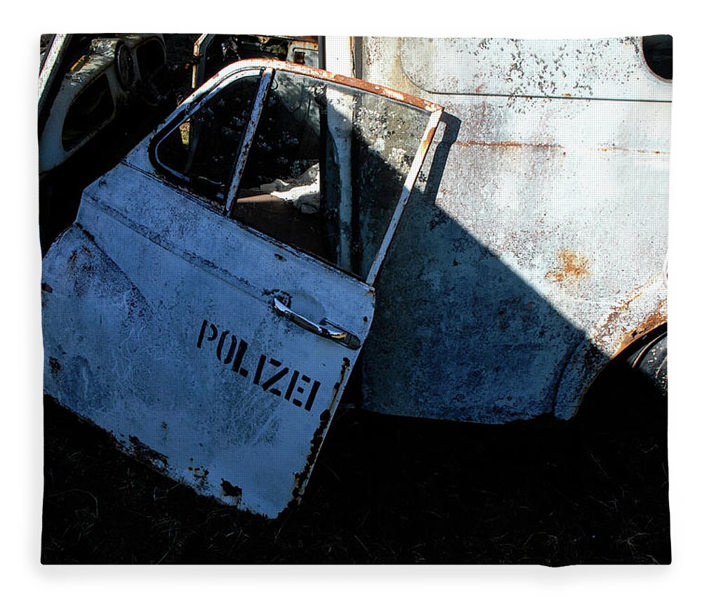 Wrecking Yard Fleece Blanket featuring the photograph The Junkyard Diaries IV - Smash Palace, North Island, New Zealand by Earth And Spirit