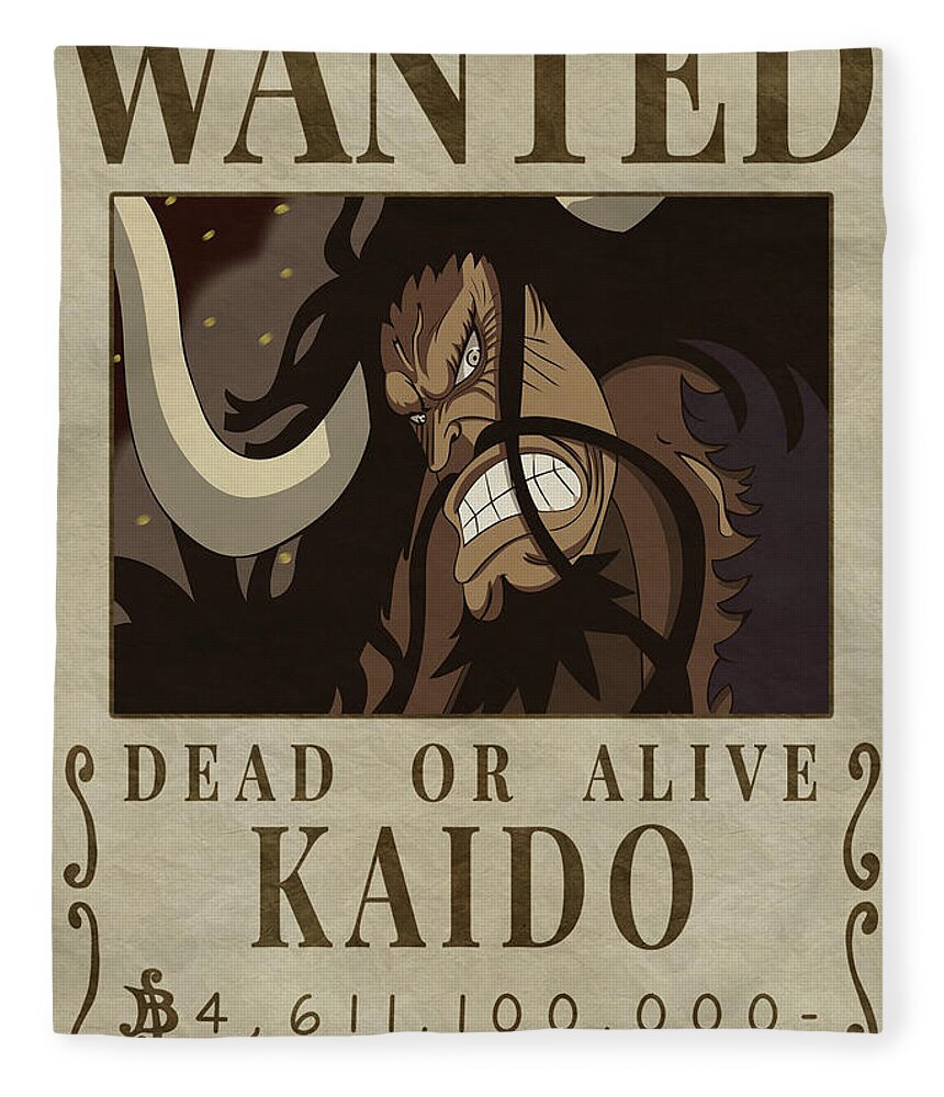 KAIDO bounty wanted poster one piece Fleece Blanket by Shiro Vexel - Pixels