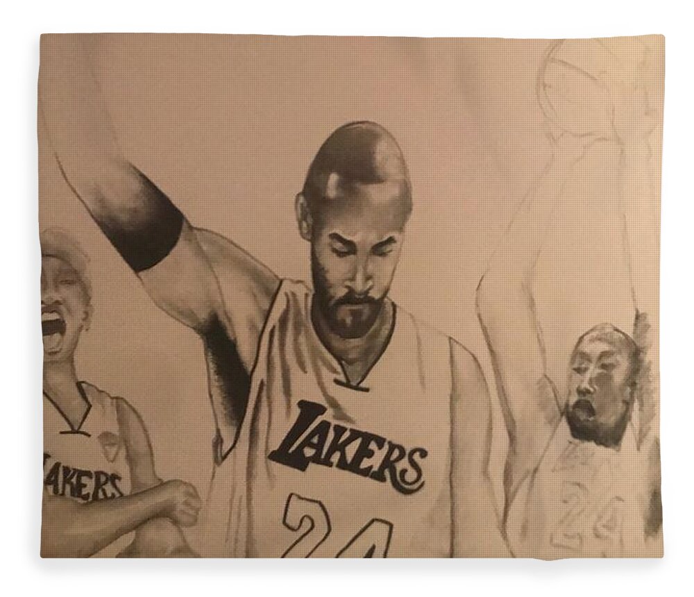  Fleece Blanket featuring the drawing KB by Angie ONeal