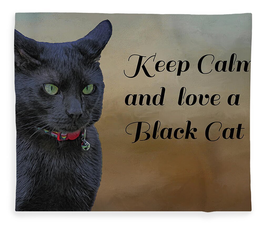 Cat Fleece Blanket featuring the photograph Keep Calm by Cathy Kovarik