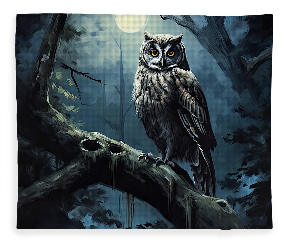 Owl Fleece Blanket featuring the photograph Keeper Of Spirits by Lourry Legarde