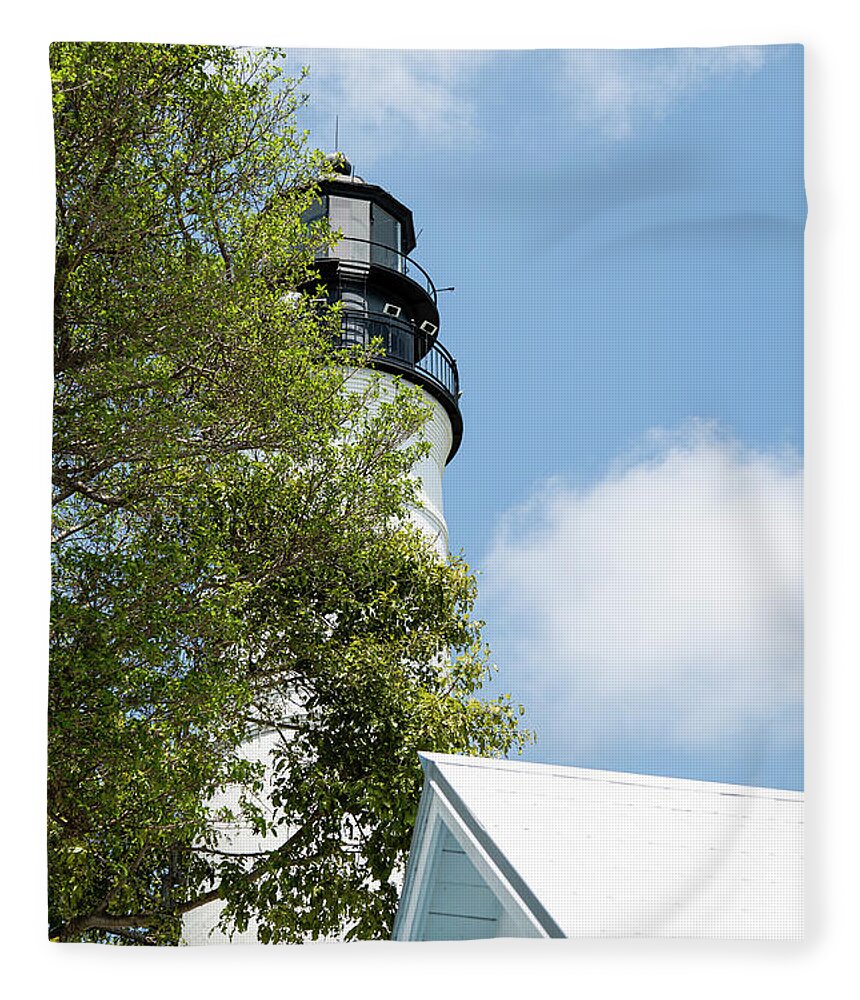 Wayne Moran Photograpy Fleece Blanket featuring the photograph Key West Lighthouse Key West Florida by Wayne Moran