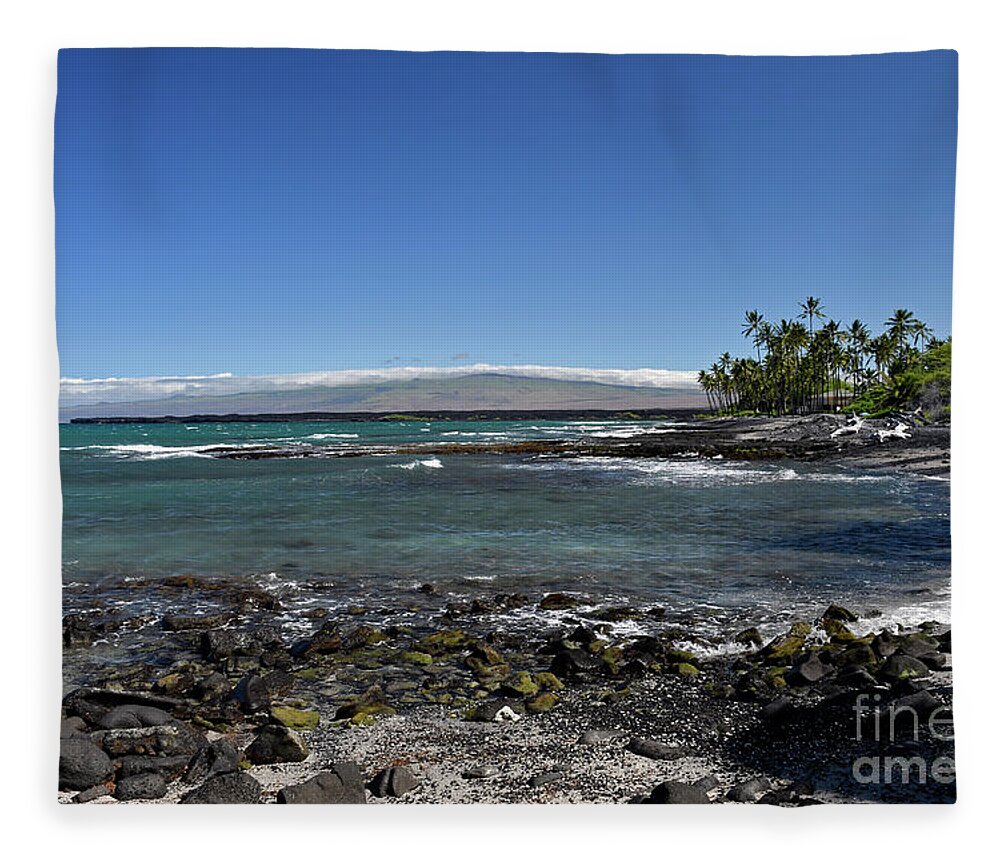 Kiholo Fleece Blanket featuring the photograph Kiholo Bay by Cindy Murphy