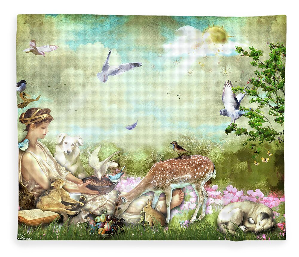 Kindness Fleece Blanket featuring the digital art Kindness by Diana Haronis