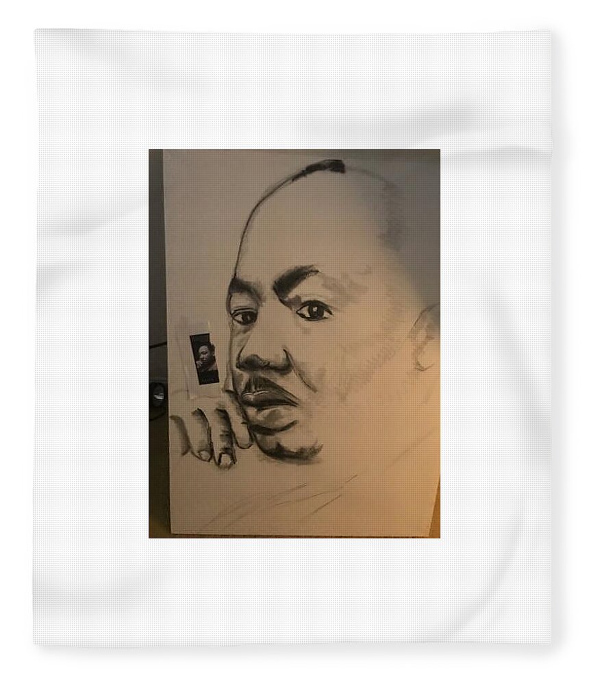  Fleece Blanket featuring the drawing King by Angie ONeal