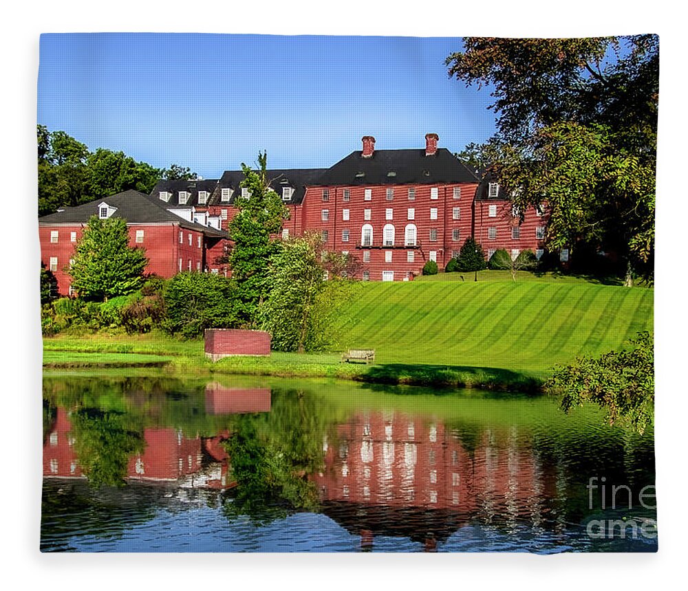 King University Fleece Blanket featuring the photograph King University at Bristol, Tennessee by Shelia Hunt