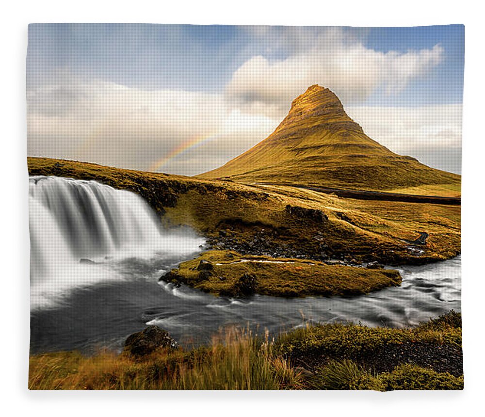 Iceland Fleece Blanket featuring the photograph Kirkjufell Iceland by Dee Potter