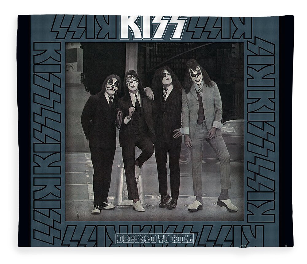 Kiss Fleece Blanket featuring the photograph Kiss Band by Kiss