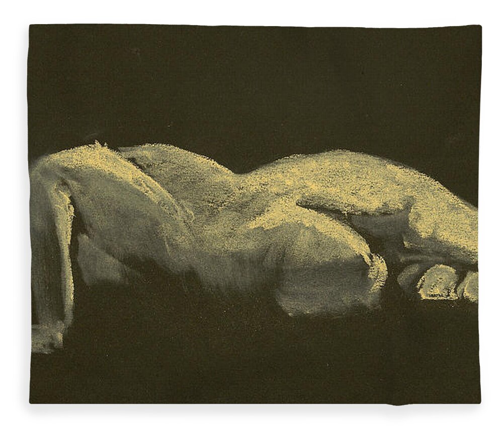 Gesture Drawing Fleece Blanket featuring the drawing kroki 2014 09 27-3 300px life study 6,7MB by Marica Ohlsson