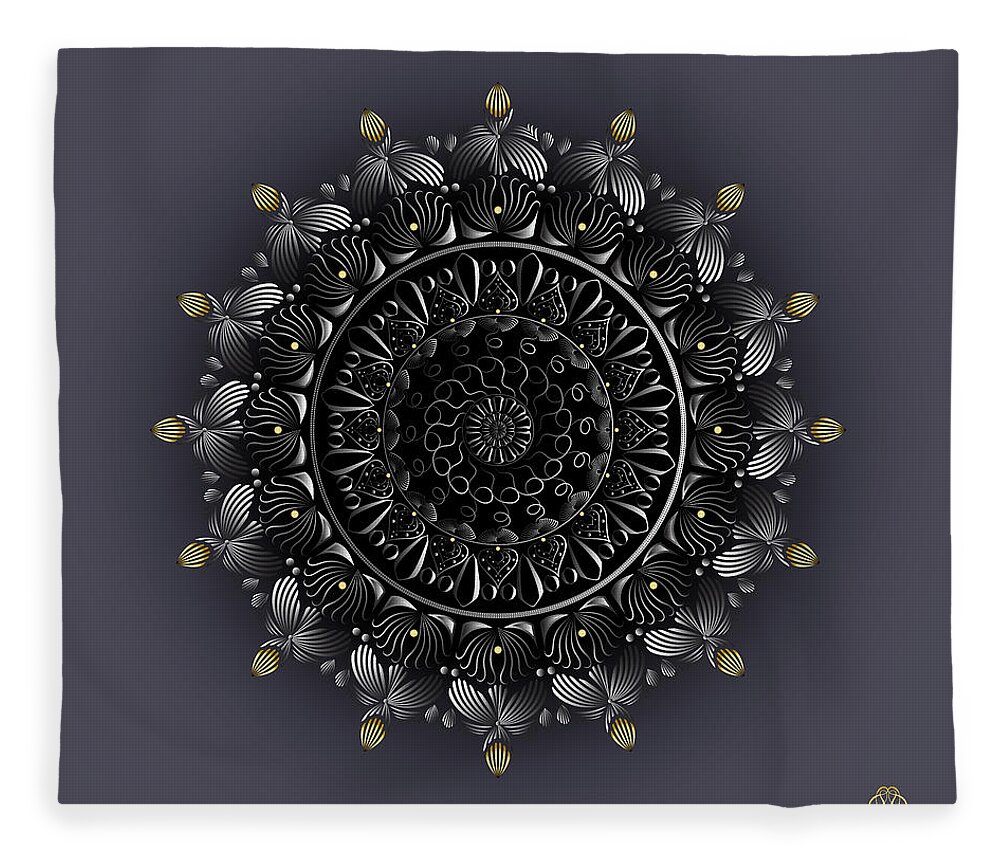 Mandala Fleece Blanket featuring the digital art Kuklos No 4342 by Alan Bennington