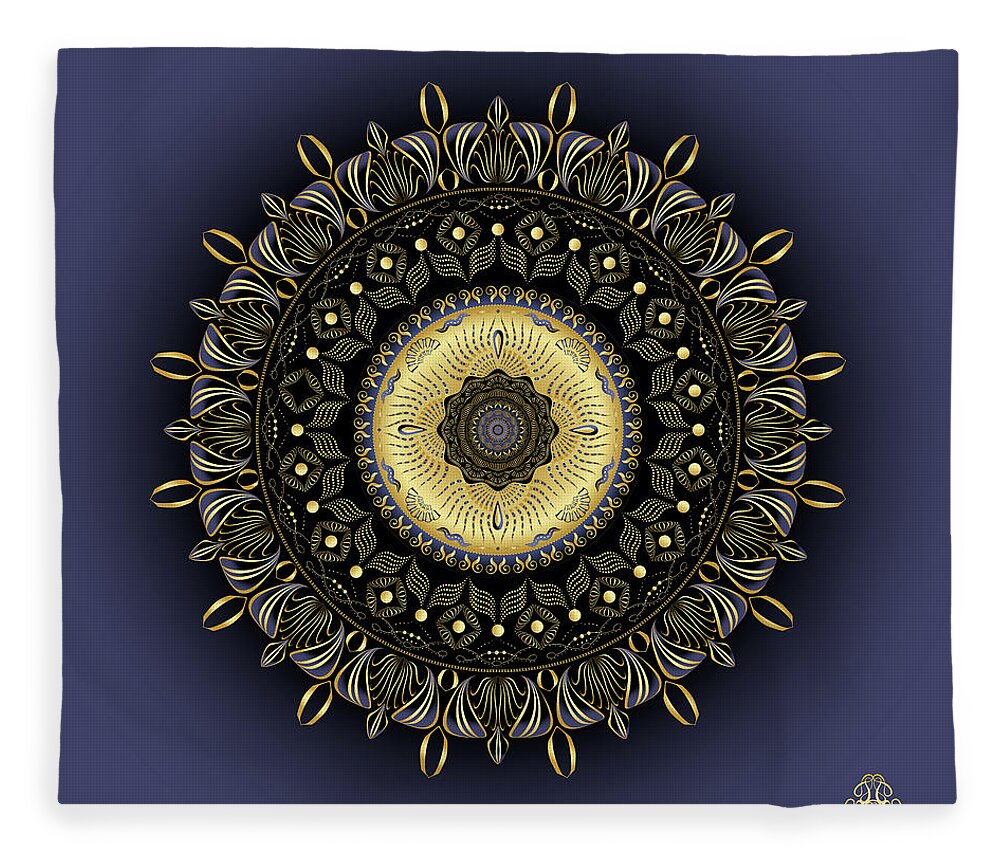 Mandala Fleece Blanket featuring the digital art Kuklos No 4343 by Alan Bennington