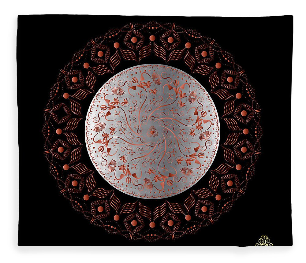 Mandala Fleece Blanket featuring the digital art Kuklos No 4344 by Alan Bennington