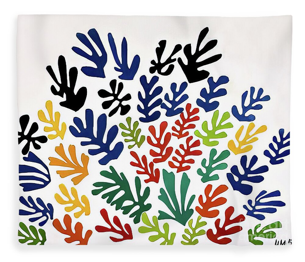La Gerbe Fleece Blanket featuring the painting La Gerbe by Henri Matisse 1953 by Henri Matisse