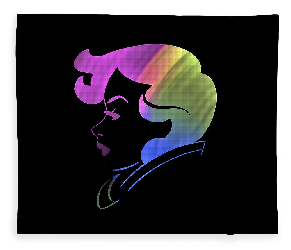 Abstract Fleece Blanket featuring the digital art Lady Chic - Vintage by Ronald Mills