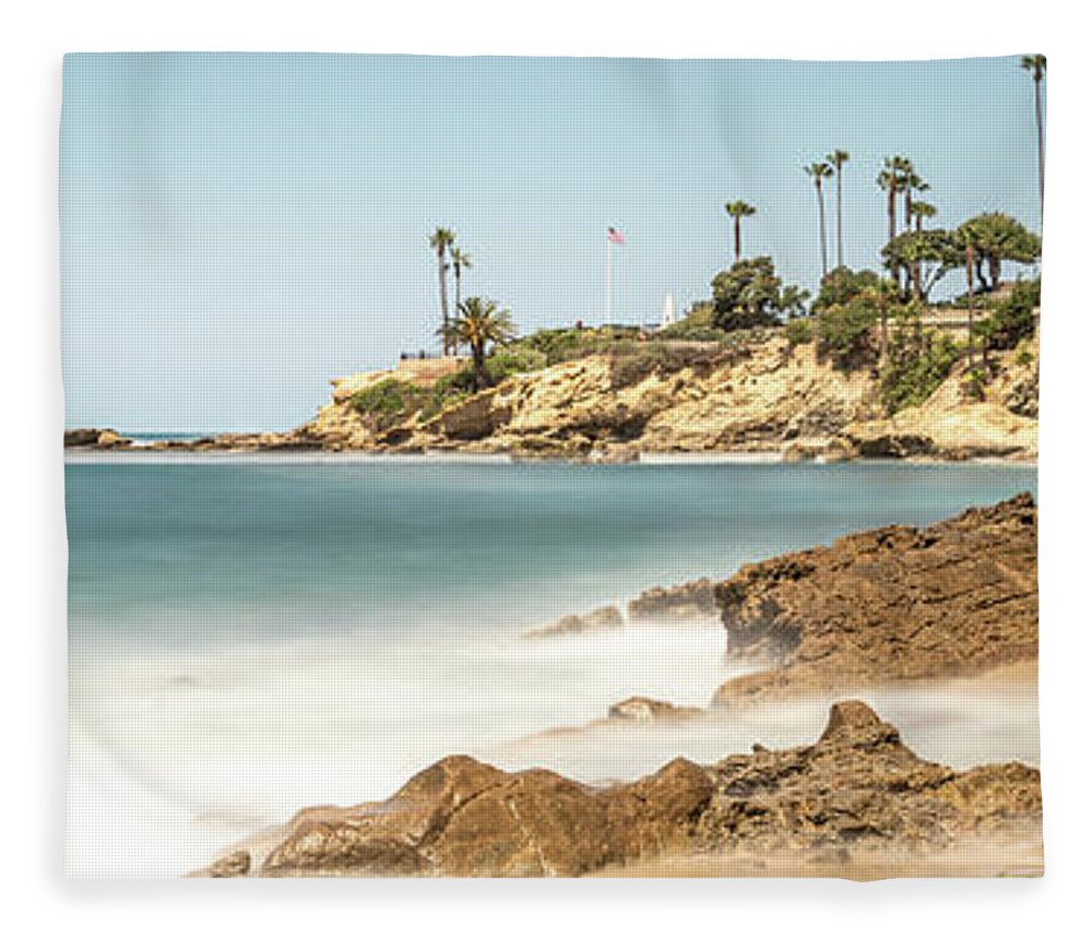2015 Fleece Blanket featuring the photograph Laguna Beach California Panorama Photo by Paul Velgos
