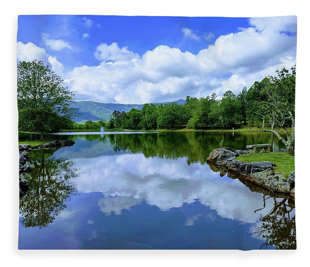 Lake Fleece Blanket featuring the photograph Lake Tomahawk by Allen Nice-Webb