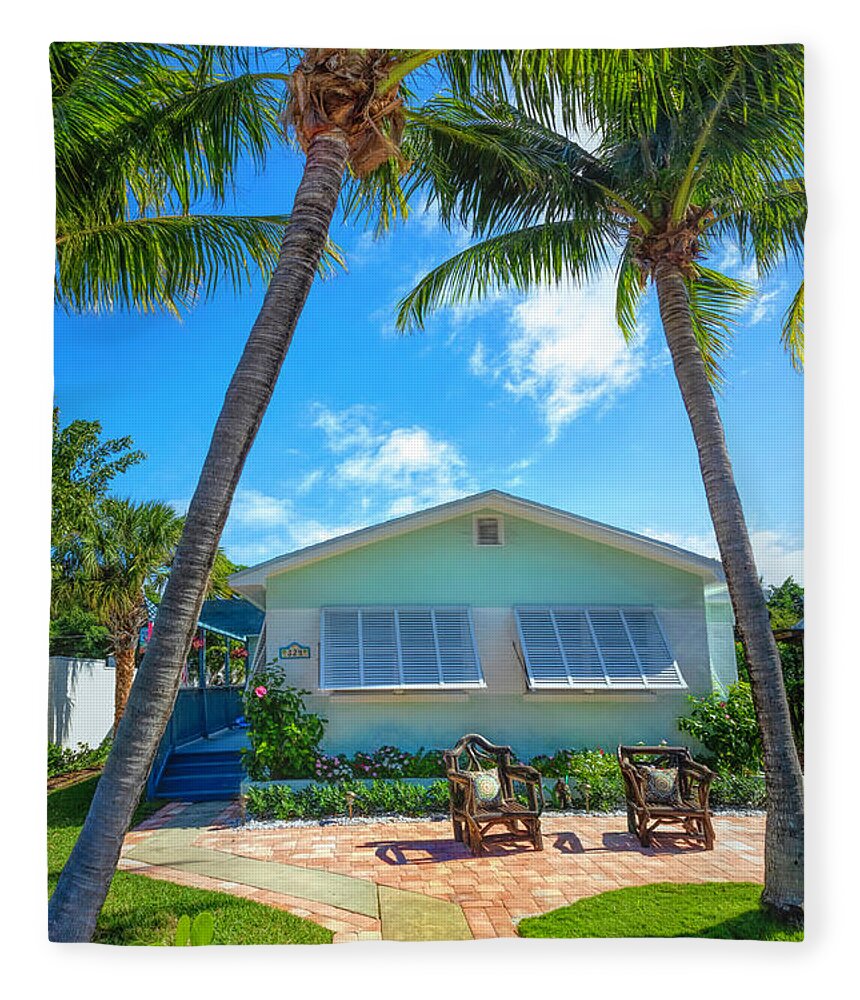 Fence Fleece Blanket featuring the photograph Lake Worth Beach Home and Cottage Tour 324 North Ocean Breeze by Debra and Dave Vanderlaan