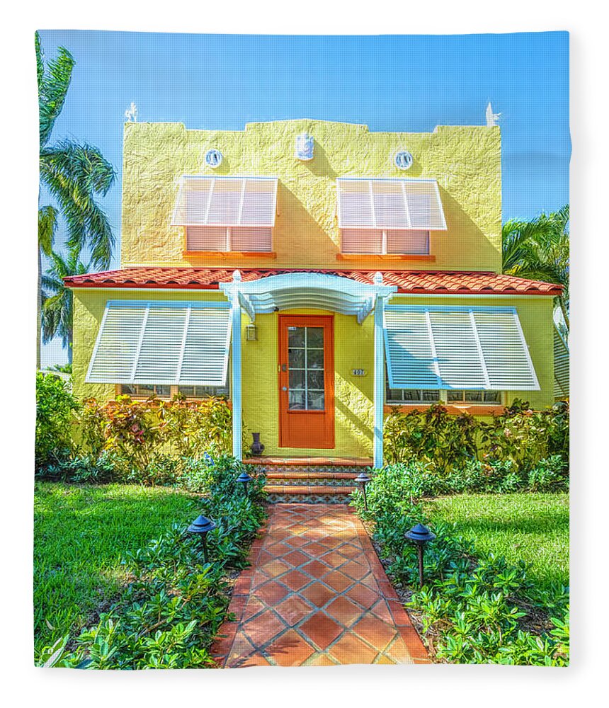 Fence Fleece Blanket featuring the photograph Lake Worth Beach Home and Cottage Tour 407 North Ocean Breeze by Debra and Dave Vanderlaan