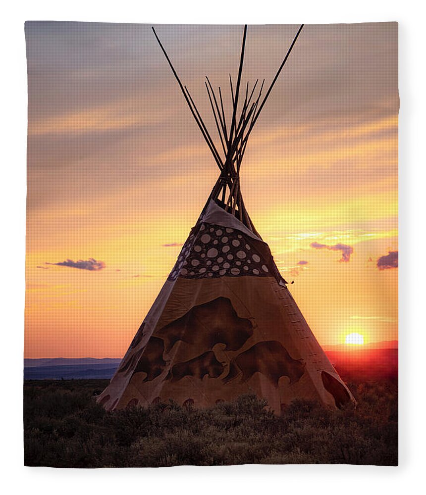  Fleece Blanket featuring the photograph Land of Enchantment Sunset by Elijah Rael