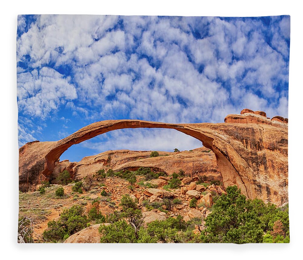 Arch Fleece Blanket featuring the photograph Landscape Arch by Jurgen Lorenzen