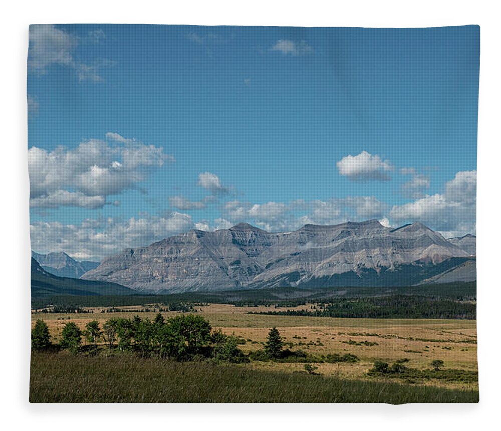 Landscape Fleece Blanket featuring the photograph Landscape in the Alberta Rockies by Karen Rispin